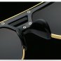 Designer Oversized Square Aviator Sunglasses Metal Bar Retro Frame Men Fashion