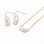 Kendra Scott Inspired Cuff Bracelet Necklace Stud Earrings Dichroic AB Crystal