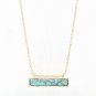 Kendra Scott Inspired Necklace Square Bar Style Resin Druzy Marble Stone Pendant