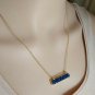 Kendra Scott Inspired Necklace Square Bar Style Resin Druzy Marble Stone Pendant