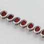 Oval Red Garnet Bracelet Women Vintage 925 Sterling Silver Overlay Bracelet 2019