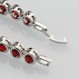 Oval Red Garnet Bracelet Women Vintage 925 Sterling Silver Overlay Bracelet 2019