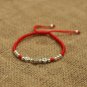 Ancient Coins Beads Bracelet 925 Sterling Silver Lucky Red Rope Amulet Bangle