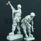 1/35 Resin Figure Model Kit US Machine Gunner 2 Figures In Vietnam War Unpainted