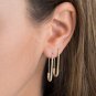 925 Sterling Silver Plated Earrings Sparkly Safety Pin Studs Women Ear Jewelry