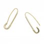 925 Sterling Silver Plated Earrings Sparkly Safety Pin Studs Women Ear Jewelry