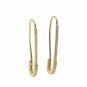 925 Sterling Silver Plated Earrings Sparkly Safety Pin Studs Women Ear Jewelry