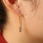 925 Sterling Silver Plated Earrings Sparkly Safety Pin Studs Women Ear Jewelry