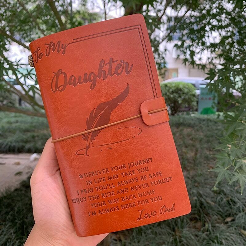 Engraved Leather Journal Notebook Cherish Words For My Daughter My Wife My Man