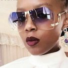 NEW Oversized Rimless Luxury Sunglasses Gradient Lens Vintage Women Fashion 2020