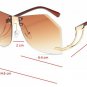 NEW Oversized Rimless Luxury Sunglasses Gradient Lens Vintage Women Fashion 2020