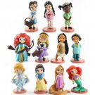 Elsa Doll Toy Figures Disney Princess Collection Merida Mermaid Tiana 11pcs/set