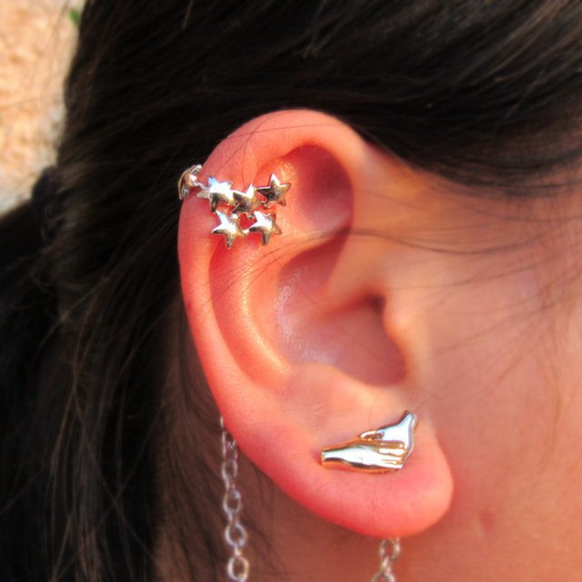 STAR Cluster & HANDS Earring 13th Doctor Who Inspired Ear Cuff Stud Dr Cosplay