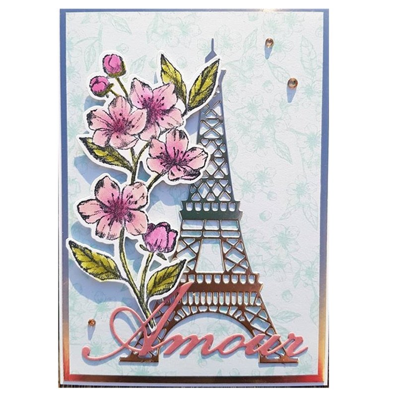 Eiffel Tower Metal Cutting Dies And Stamps For DIY Scrapbooking Photo Album Embossing