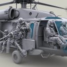 1/35 Resin Figure Model Kit US Helicopter Crew 7 Soldiers + Gun (No helicopter)
