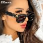 Fashion Square Sunglasses Metal Side Gradient Men Women Vintage Hip Hop Eyewear