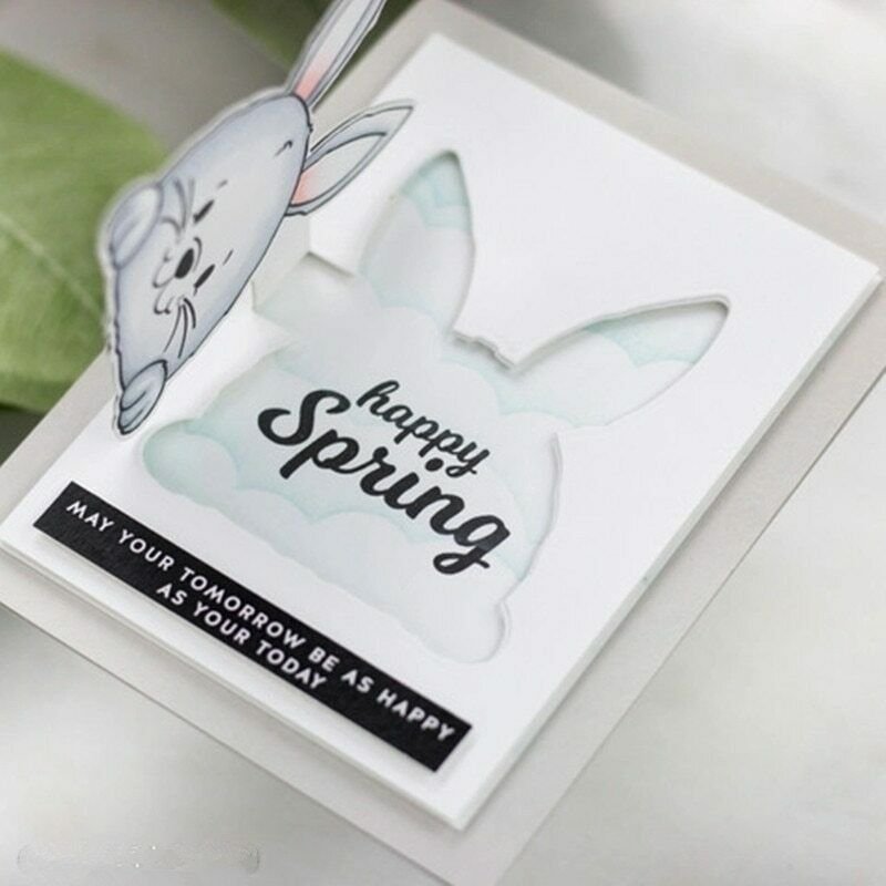 BUNNY BUTT EASTER Metal Cutting Dies Clear Stamps For DIY Scrapbooking Photo