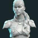 1/10 80mm BUST Resin Figure Model Kit Sexy Girl Soldier CyberPunk Unpainted