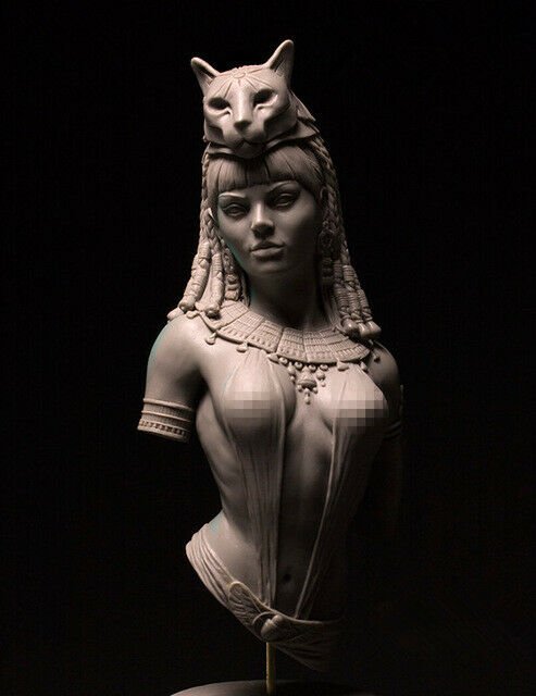 1/10 BUST Resin Figure Model Kit Sexy Girl Leopard Princess of Egypt Unpainted