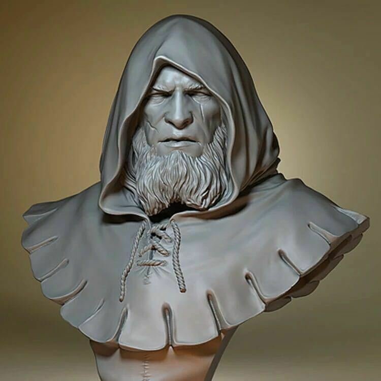 1/10 BUST Resin Figure Model Kit Warrior Monk Unpainted Unassambled