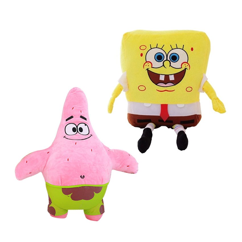 2pcs/lot 23cm Cartoon SpongeBob and Patrick Star Plush Stuffed Doll Animal Toy