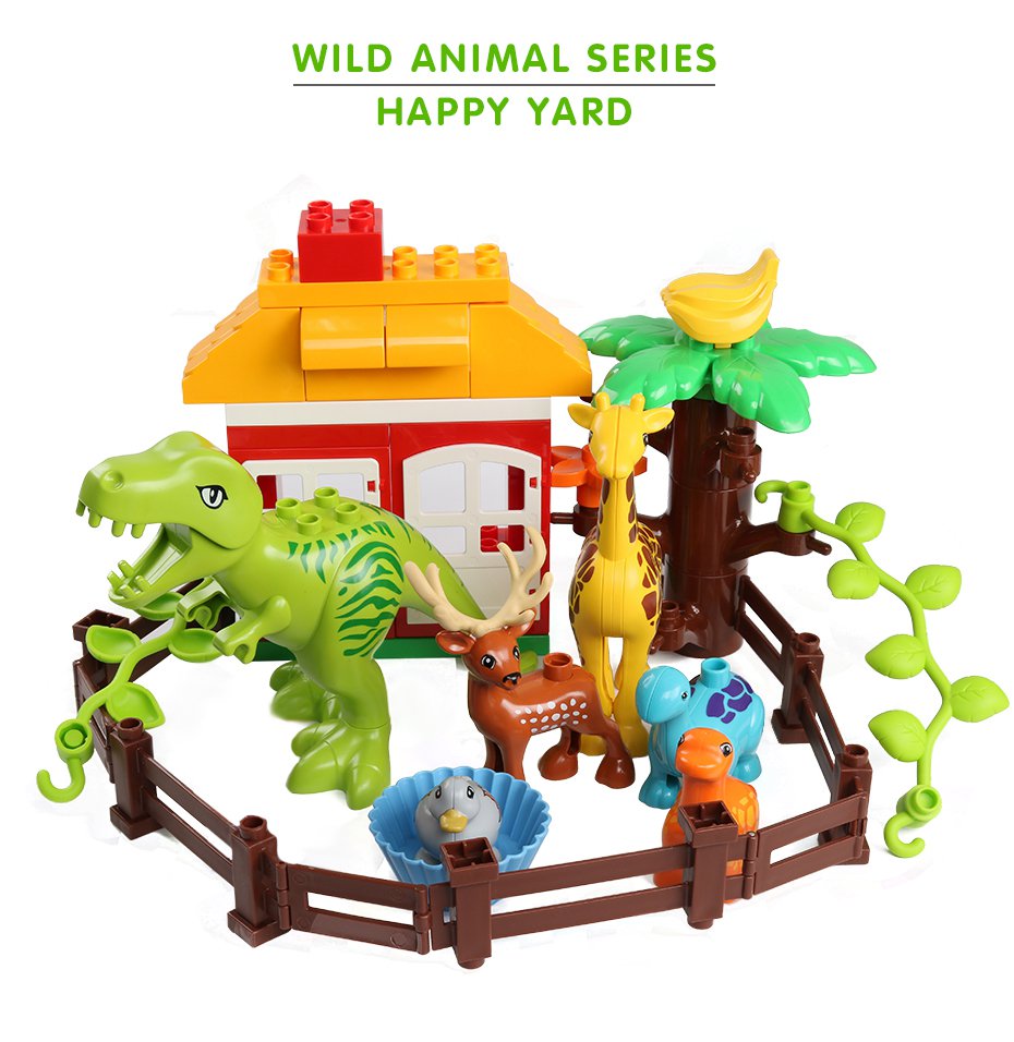 Animal Collection Model Figures  31 pcs/lot Blocks Big Size DIY Compatible Duploed Building Block