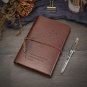 Feather Engraved Leather Notebook Pocket Travelers Diary Journal Stationery Gift School