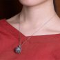Hollow Cage Pendant Filigree Ball Necklace Locket Pendants 925 Sterling Silver NO CHAIN