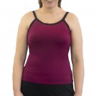 Mastectomy Swimwear Tankini Top with Built-In Breast Prosthetics - NO Bra Band- Large with D Cup