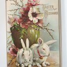 Easter Bunnies and Flowers Divided Back Postcard  Not Posted