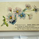 Here I am in San Jose Divided Back Postcard Posted 1908