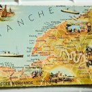 Map of the Coast of Normandie France  4x6 Chrome Postcard  Not Posted