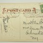 Horseshoe and Clock New Year Best Wishes Div Back Postcard posted 1910
