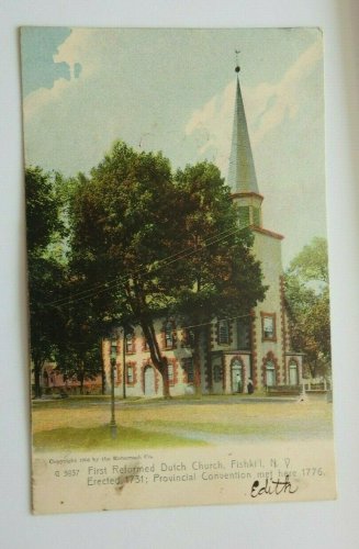 First Reformed Dutch Church Fishkill NY Undivided Back Postcard 1911