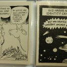 Lot of 2 4x6 Comic Postcards God's Identity Crisis and Hamburgers -Cow Finds Out Lot of 2 4x6 Comic Postcards God's Identity Crisis and Hamburgers -Cow Finds Out