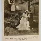 Bamforth Life Model series Will you Love me in December RPPC Not Posted Bamforth Life Model series Will you Love me in December RPPC Not Posted