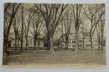 Severance Lab and Carnegie Library Oberlin OH Postcard posted 1909