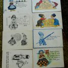 Lot of 8 greetings Dutch Children divided back postcards used