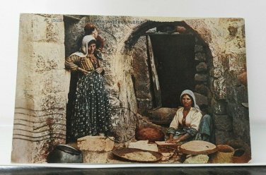Syrian Peasants Making Bread Divided Back  Posted 1913