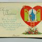 To my Valentine Heart with Window and Ladder Divided Back Postcard Not Posted