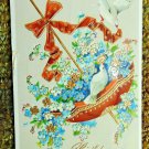 Birthday Postcard with Umbrella Enamel 1909 Divided Back Postcard