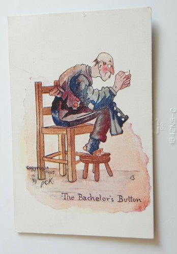the Bachelor Buitton COMIC Undivided Back Postcard Posted 1906
