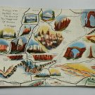 Map of Utah and Arizona by Dude Larsen 1941 Linen Postcard  Not Posted
