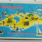 Map of Nassau Bahamas 4x6 Chrome Postcard  Not Posted