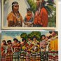 Lot of 2 Native Americans with Children Linen Postcards Not Posted