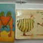 Lot of 2 4x6 Comic Postcards with Animals Chickens and Camel