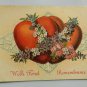 Fond Remembrance Red Hearts with Flowers Divided Back Postcard Not Posted