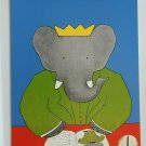 BabarReading Babar Lit Modern 4x6 chrome postcard French