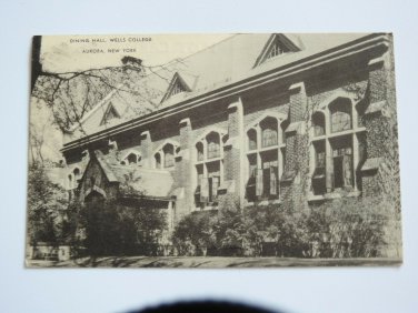Dining Hall Wells College Aurora NY Vintage Postcard  Posted 1941