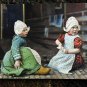 Little Girls in Wooden shoes Volendam Holland Divided Back Postcard Not Posted